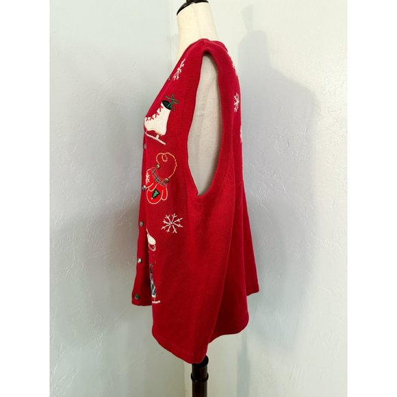 Vintage Ugly Christmas Sweater Vest Unique Oversized Holiday 2X - Picture 6 of 12